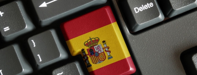 Spanish flag on keyboard
